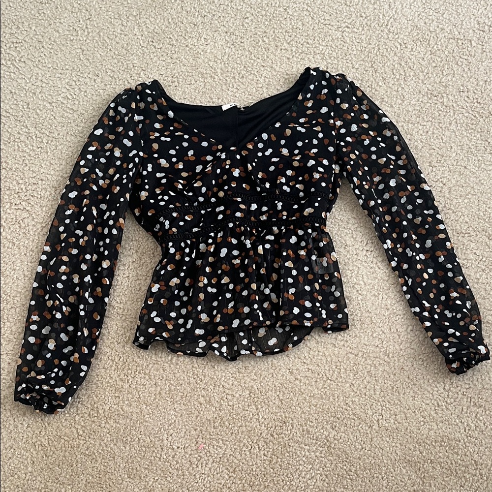 Miami Black and Brown Floral Blouse